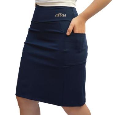 Imagem de Short Saia com Bolso Moda Fitness Evangélica Poliamida Uv50+ Alta Comp