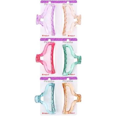 Imagem de Acessório para Cabelo Piranha Cristal 9 CM Pacote com 6 - Make M