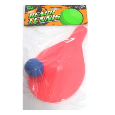 Imagem de Kit 2 Raquetes e 1 Bolinha Beach Tennis Infantil Esporte - Sem Marca, 