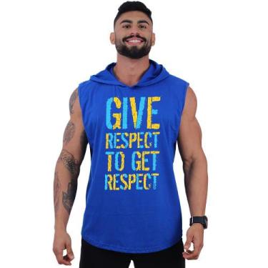 Imagem de Regata Longline com Touca Masculina MXD Conceito Give Respect, Azul, E