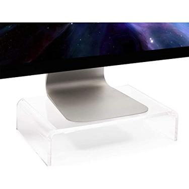 Imagem de Juvale Suporte acrílico para monitor de computador, suporte de tela transparente (30,7 x 20,3 x 7,6 cm)