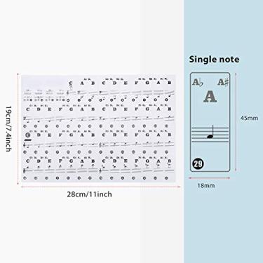 Imagem de Adesivo de Placa de Teclado de Piano, Notas Coloridas Removíveis Transparentes para Crianças e Adultos, Pianos Eletrônicos de 61/88 Teclas (Preto)