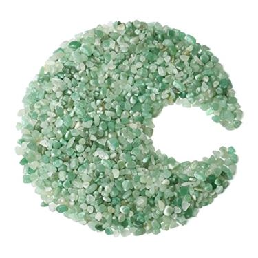 Imagem de ZHIYUXI 450 g de lascas de cristal de aventurina verde decorações de aquário pedras de aquário pedras de cascalho enchimento de vasos de pedras cristais para fabricação de velas kit de bruxa cascalho para plantas quartzo areia terrário suprimentos