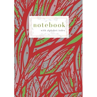 Imagem de Notebook with Alphabet Index: A5 Medium Ruled-Journal with A-Z Alphabetical Labels | Abstract Wave Movement Cover Design | Red
