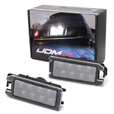 Imagem de iJDMTOY OEM-Fit 3x mais brilhantes 8-SMD LED CAN-bus sem erros, luzes de placa de licença compatíveis com Fiat 500, Maserati Levante; compatível com Jeep Grand Cherokee, alimentado por 8-SMD Xenon