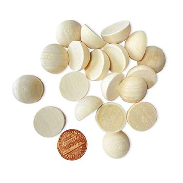 Imagem de Cregugua 300 Peças 3/4 Polegada (0.75 ") Bolas Divididas De Madeira Meia Esfera Redonda De Madeira Inacabada Meia Esfera Para Artesanato