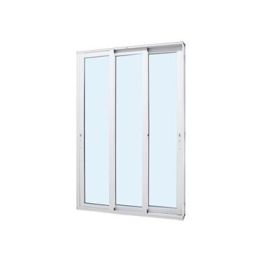 Imagem de Porta de Correr Panorâmica em Alumínio Branco Perfecta Max 215x200x13,