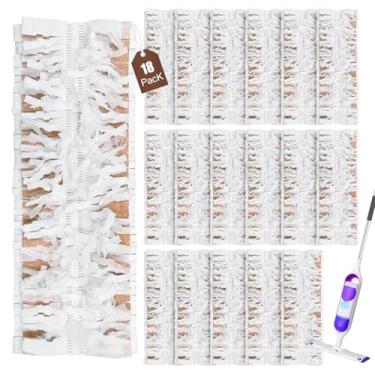 Imagem de Pacote com 18 refis de esfregão elétrico descartáveis para esfregão Powermop Swiffer multisuperfície, refis de almofada de madeira para limpeza de piso, almofadas de piso de madeira
