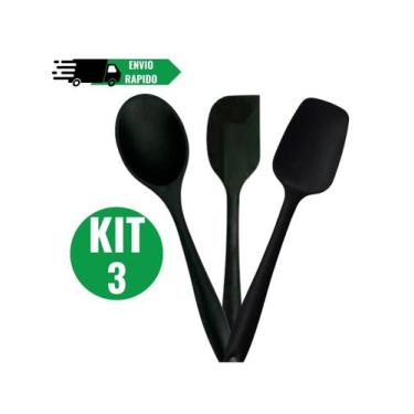 Imagem de Kit Espátula mais Colher de Silicone Antiaderente Utilidade Domestica 