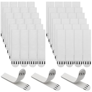 Imagem de Tiras grandes para pendurar quadros resistentes, 24 pares (48 tiras) cabides adesivos para parede, gancho de parede livre de danos, tiras adesivas de pôster sem pregos para decoração de moldura