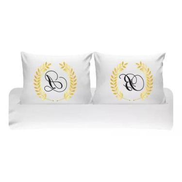 Imagem de Kit Fronhas Personalizadas Casal Namorados Iniciais - loja dinka