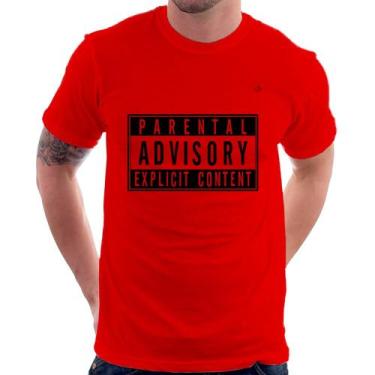 Imagem de Camiseta Parental Advisory: Explicit Content - Foca na Moda, Vermelho,