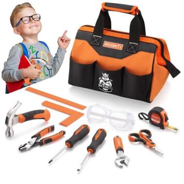 Imagem de Conjunto de Ferramentas REXBETI para Crianças - 10 Peças com Bolsa