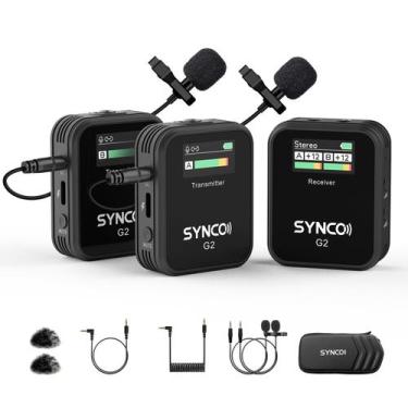 Imagem de Microfone de Lapela Sem Fio SYNCO G2 (A2) 2.4G - Transmissor Duplo