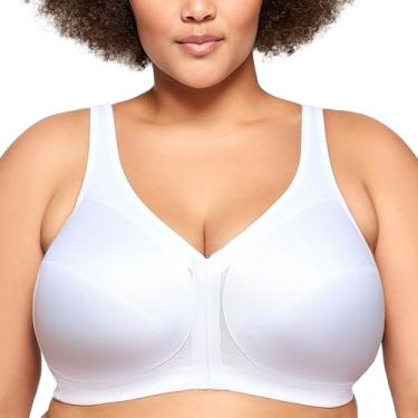 Imagem de Glamorise Sutiã feminino MagicLift Posture Back sem aro #1265, Branco, 50F