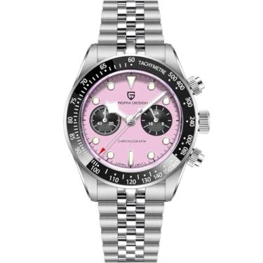 Imagem de LACZ DENTON Pagani Design 1718 Panda Dial Relógio masculino cronógrafo Japão VK64 Movimento Aço Stianless 100 m à prova d'água masculino moderno relógio casual, rosa
