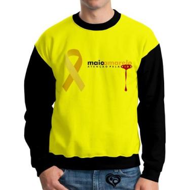 Imagem de Moletom Maio Amarelo Adulto UNISSEX blusa casaco - Alemark, G