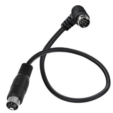 Imagem de GLHONG Cabo S-Video Din 9 pinos macho 90 graus para macho cabo de extensão para projetor, videocassete, receptor de DVD, filmadoras (50 cm)