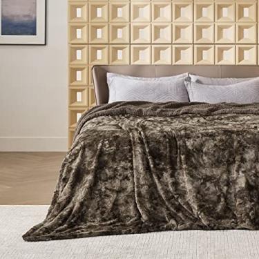 Imagem de Bedsure Faux Fur King Size Cobertor para Cama - Brown Fuzzy Plush Fluffy Soft Warm Thick Reversible Tie-dye Sherpa Fleece Large Blankets King Size, 10