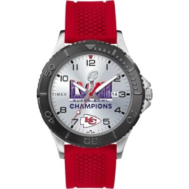 Imagem de Relógio masculino Timex Gamer 42 mm Super Bowl LVIII Champions – Kansas City Chiefs, Vermelho