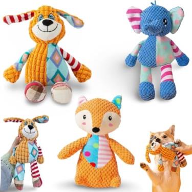 Imagem de Pelúcia Brinquedos Interativos Cães Mordedor Pet Cachorros Com Som de Plástico Retalhos Petbuco Alivia o Estresse e Ansiedade Adultos e Filhotes Raposa Cachorro Elefante (Raposa)