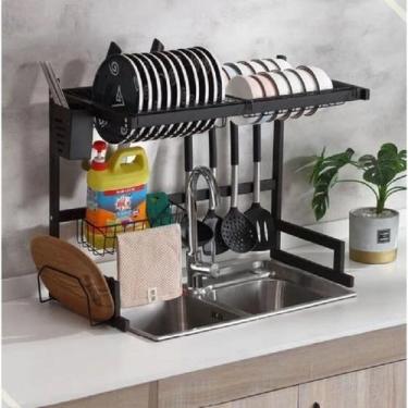 Imagem de Escorredor De Louça Suspenso 65cm Organizador Cozinha Preto - FRIGOPRO