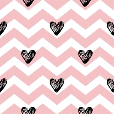 Imagem de Papel De Parede Adesivo Quarto Infantil Listra Rosa Coração 3m