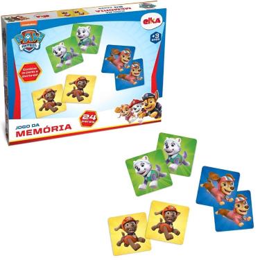 Imagem de Jogo Da Memória Infantil Patrulha Canina 48 Peças - Elka Brinquedos