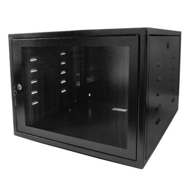 Imagem de Mini Rack Parede 19" 08X570MM C/ 2 Plano Preto - Contato
