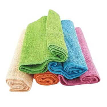 Imagem de Kit Pano de Microfibra 5 panos Flanela Cozinha Casa carro Moto