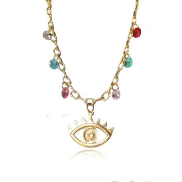 Imagem de Pulseira Olho Grego Com Zircônias Coloridas