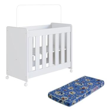 Imagem de Mini Berço Infantil Moisés Multifuncional 4 em 1 com Colchão e Rodas para Quarto de Bebê