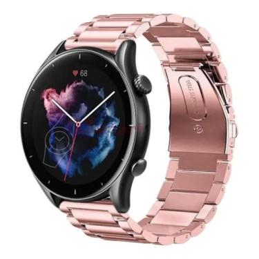 Imagem de Pulseira De Aço Inoxidável Gtr3 Pro / Gtr3 / Gtr2 / Gtr 47mm Pink rose