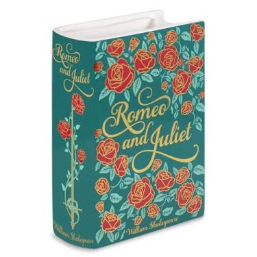 Imagem de Vaso decorativo grande em forma de livro original da Steel Mill & Co, vasos de cerâmica para decoração de casa, linda decoração de estante, vaso exclusivo para amantes de livros, Romeu e Julieta