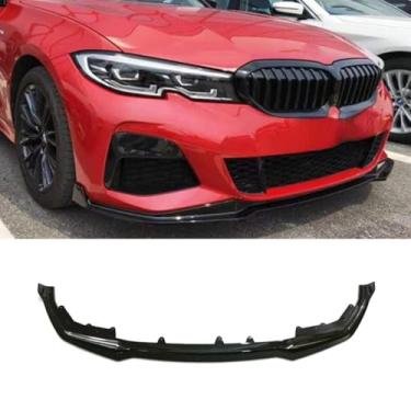 Imagem de Parte de modificação do difusor labial do spoiler do para-choque dianteiro do carro para série 3 G20 2020-2022 protetor de para-choque estilo MP (preto brilhante)