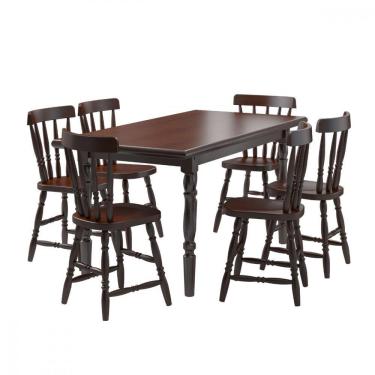 Imagem de Mesa De Jantar Com 6 Cadeiras Madeira Castanho Piratini Castanho
