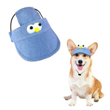 Imagem de Boné de beisebol para cães, chapéu ajustável com viseira de sol para cães de estimação, touca ajustável para filhote de cachorro com orifícios de orelha, fivela ajustável para gatos, filhotes