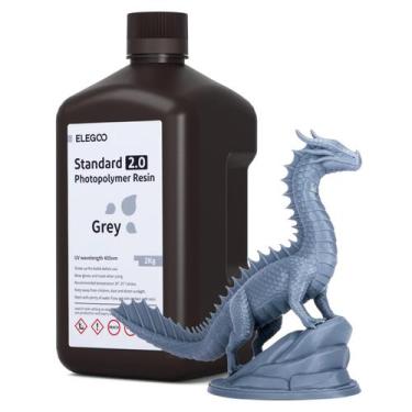 Imagem de Resina ELEGOO atualizada Standard 2.0 para impressora 3D de 2 kg cinza
