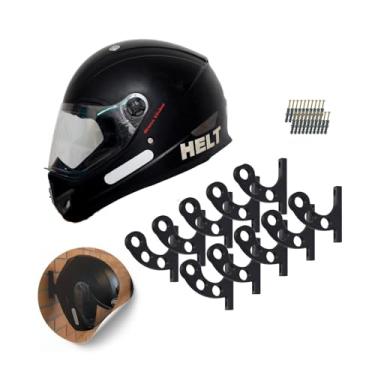 Imagem de Kit 10 Suporte De Parede Para Pendurar Capacete E Acessórios