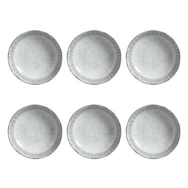 Imagem de Conjunto de Pratos Fundos Porto Brasil Linhas Echo com 6 Peças - Branco