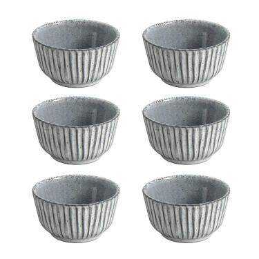 Imagem de Conjunto de Ramequim Porto Brasil Linhas Echo com 6 Peças 170 ml - Branco