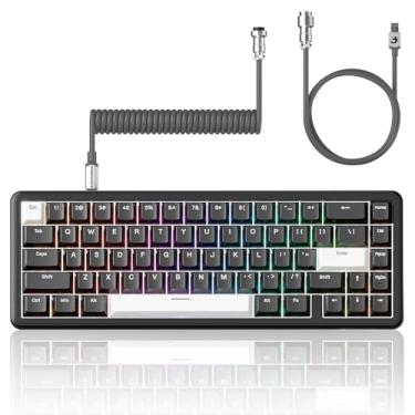 Imagem de ATTACK SHARK X65 HE Teclado Gamer com Fio Compacto 60%, Switch Magnético Efeito Hall, Acionamento Rápido, Ativação Ajustável, 8KHz Polling Rate, Teclas PBT, RGB Retroiluminado + Cabo Enrolado
