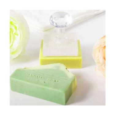 Imagem de Carimbo de sabão personalizado acrílico feito à mão com alça Carimbo de cerâmica 3D personalizado para sabonete de glicerina DIY, ferramenta de sabão DIY