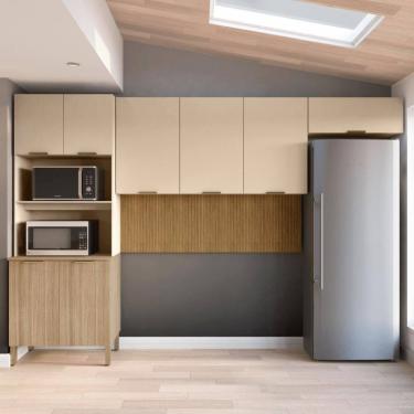 Imagem de Kit Cozinha Armários E Portas Eleganza Freijó Vanilla Ripado