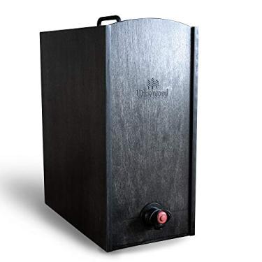 Imagem de Capa de vinho em caixa da Winewood | Serve para caixas de vinho de 5 litros e 3 litros | Suporte de madeira, dispensador, capa para vinho em caixa | Mancha preta