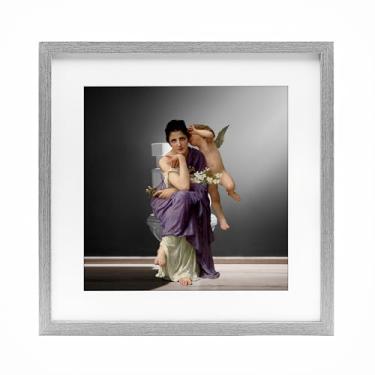 Imagem de Stupell Industries Impressão emoldurada cinza vintage Lady & Cherub Bathroom Under Glass design by Seven Trees Design, 33 x 33