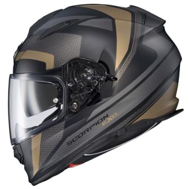 Imagem de ScorpionEXO Capacete de motocicleta Ryzer completo com escudo pronto para pinlock com bolsos integrados para alto-falante DOT ECE Evolution (dourado - grande)