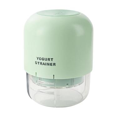 Imagem de ＫＬＫＣＭＳ Coador de iogurte, filtro de de frutas com 2 malhas finas, recipiente para leite de nozes com tampa, separação de soro para frutas vermelhas, Verde