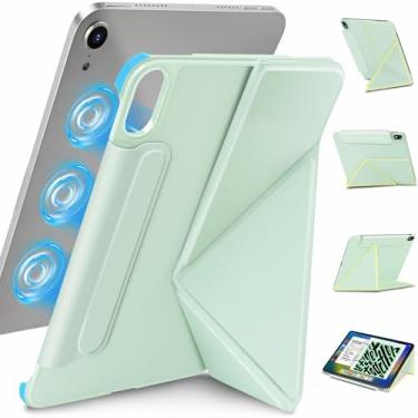 Imagem de Wonzir Capa para iPad mini 7 A17 Pro (2024), iPad mini 7ª/6ª geração (2024/2021), capa magnética fina e poderosa, 4 ângulos em pé, proteção durável, suporta lápis (verde)