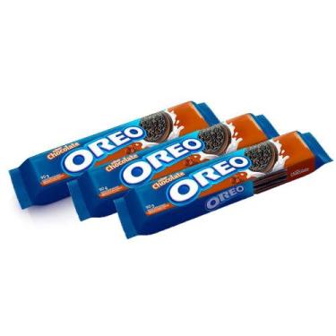 Imagem de Kit 3 Biscoito Recheado Oreo Chocolate Wandinha 90g